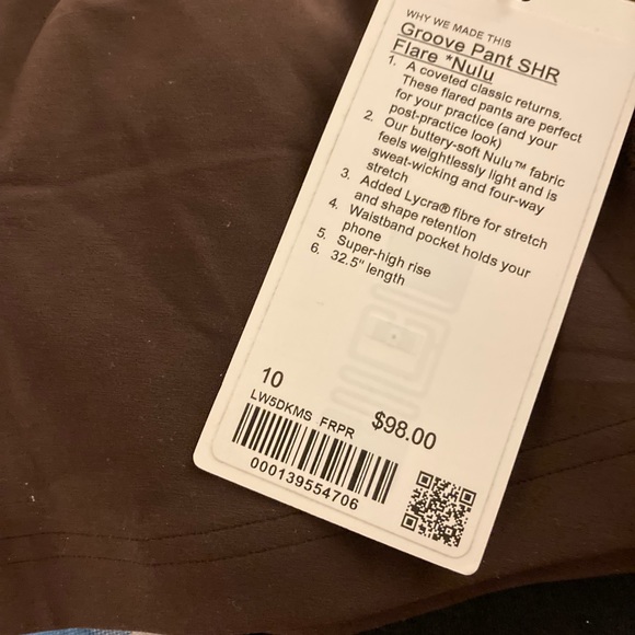 Lululemon Groove Super-High-Rise Flared Pant Nulu Flare French Press Chocolate - Picture 8 of 10